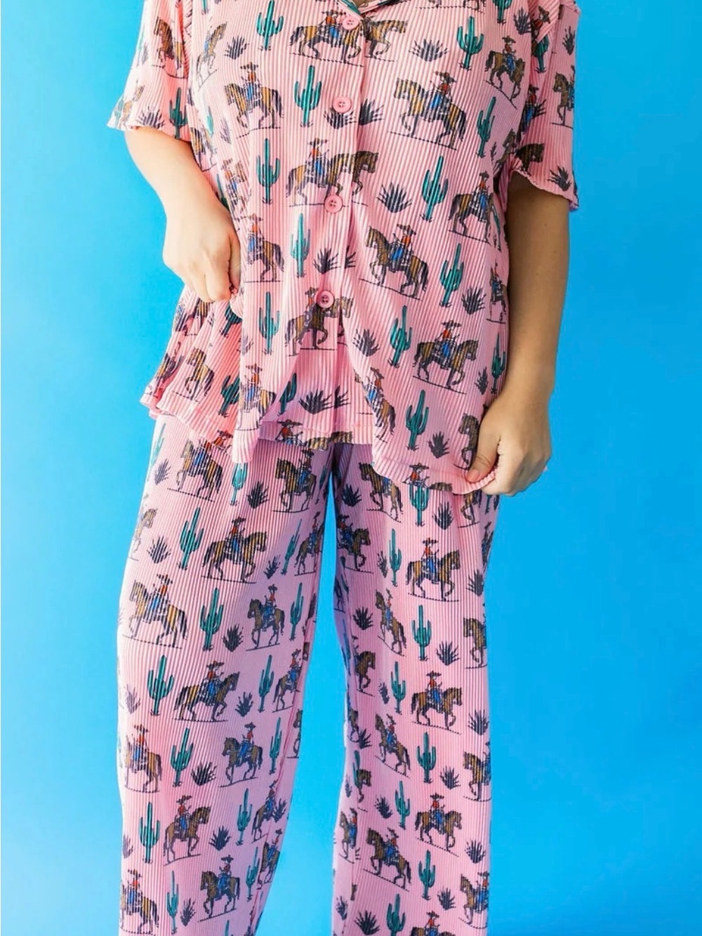 Shop Taby Pink Cowboy & Cactus Plise Set